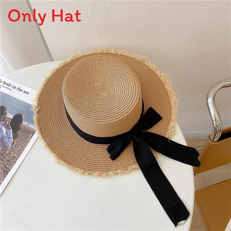 Summer Straw Sun Hat For Women Wide Brim Breathable Sunshade Fashion Beach Accessory