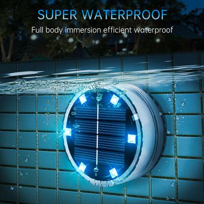 Solar LED Pool Light Zmiana koloru RGB Podwodna lampa ścienna na energię słoneczną Wodoodporna dekoracja Światła do fontanny stawowej Akwarium Patio