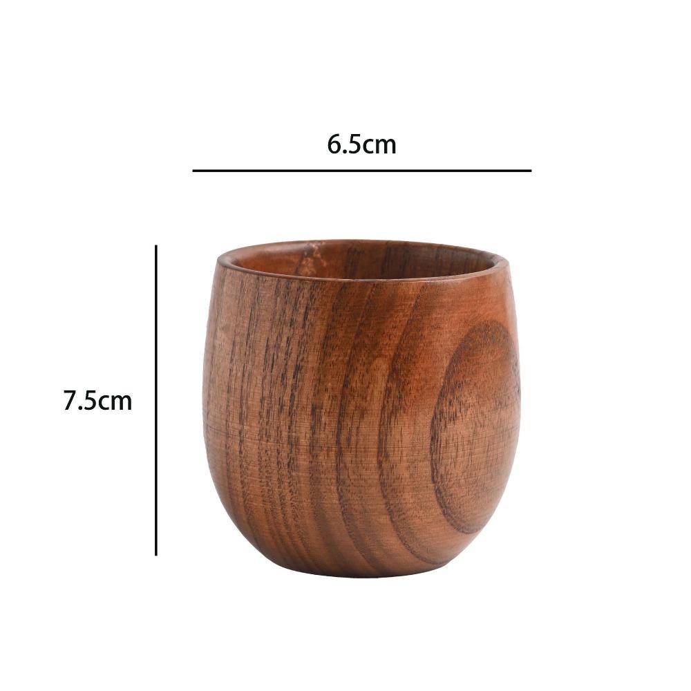 Retro Solid Wood Wooden Cup Handle Retro Coffee Cup Heat Resistant Beer Mug Office