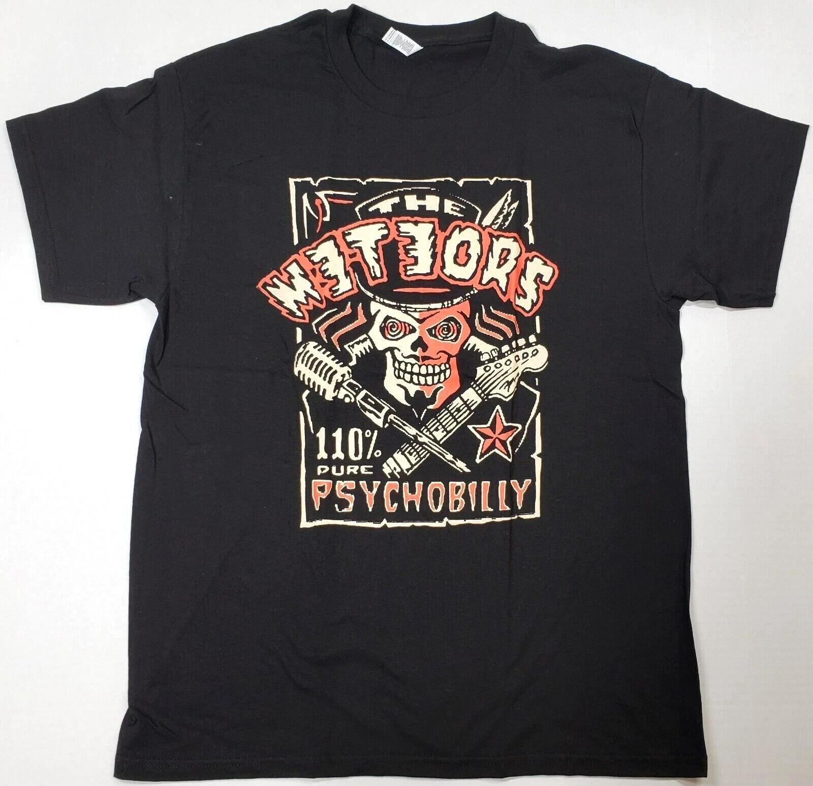

The METEORS T-shirt Psychobilly Rock Band Adult Men s Retro Tee Black New M