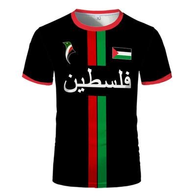 Neues Palästina Fußball T-Shirts Merch Sommer Atmungsaktiv Schnelltrocknend Palästinensisches Trikot Gaza T-Shirts Grafik 3D Druck Top