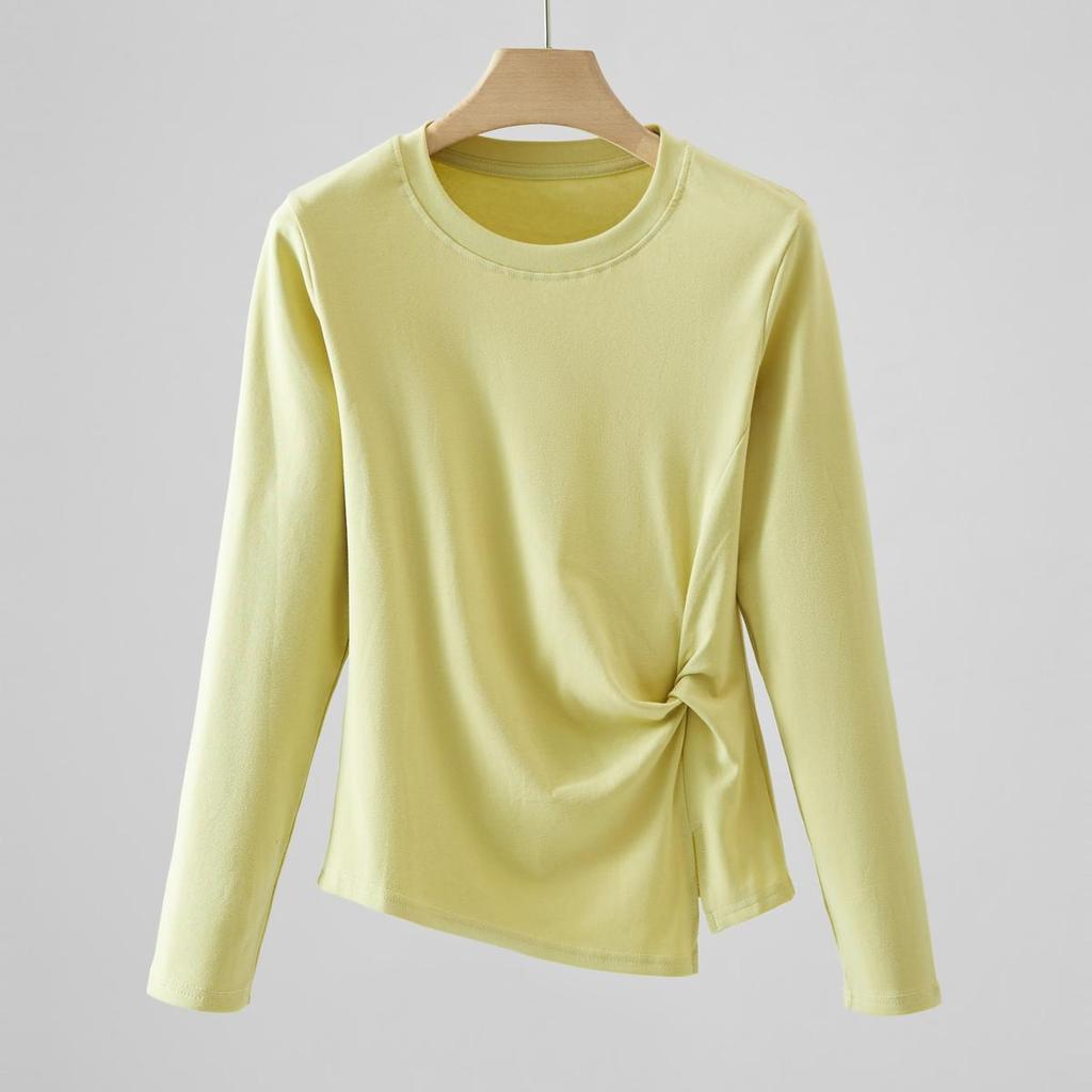"2025 Autumn/Winter French Slim Fit Long Sleeve Women's Base Layer Tee”