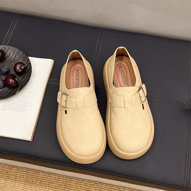 Retro Flat-bottomed Bag Head Boken Shoes for Women's 2025 Spring New French Versatile Lazy People Wear Half Slippers with One Foot