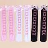 Nuovi Calzini Caldi con Fiocco a Osso Streetwear Ragazze Neri Dolci Carini Rosa Y2K Harajuku Lolita Calze a Rete Calze Alte fino alla Coscia