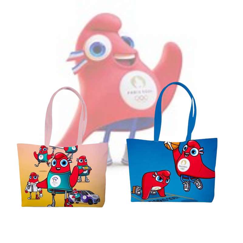 Paris 2024 Sports Competition Mascot Phryge Large Capacity Pu Material  Handbag
