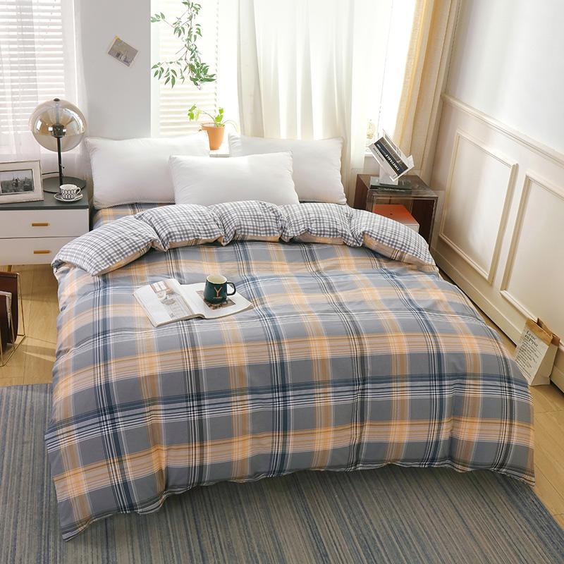 Pure Cotton Jet Printing Duvet Cover 200x230, Floral Plaid Quilt Cover is Comfortable and Breathable, and the Size of Double Bed