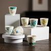 Handbemalte Keramik-Teetasse Unterglasur Blau Lotus Bambus Orchidee Teezeremonie Tasse Chinesisches Gongfu Tee-Set