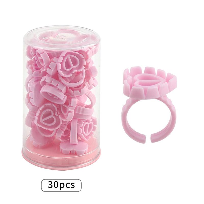 

30 шт./коробка Одноразовые кольца-чашки для клея для наращивания ресниц, держатель для пигмента для татуажа, контейнер, инструменты для ресниц розовый