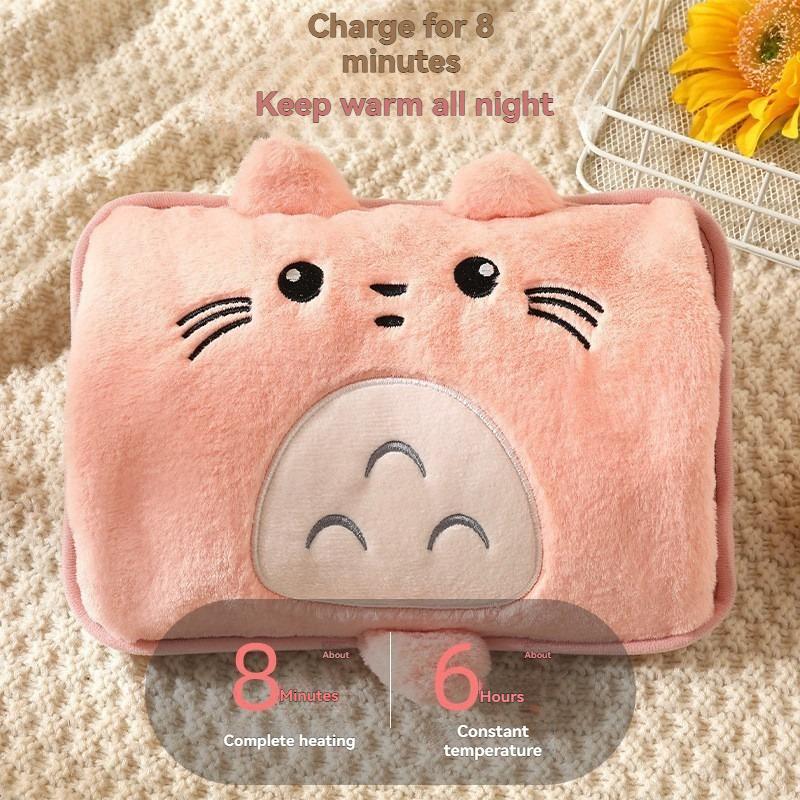 New Cartoon Electric Hot  Reusable Plush Hot Water Bag For Girl Gift, Charging Heating Water Bags Winter Warm Hand Pocket