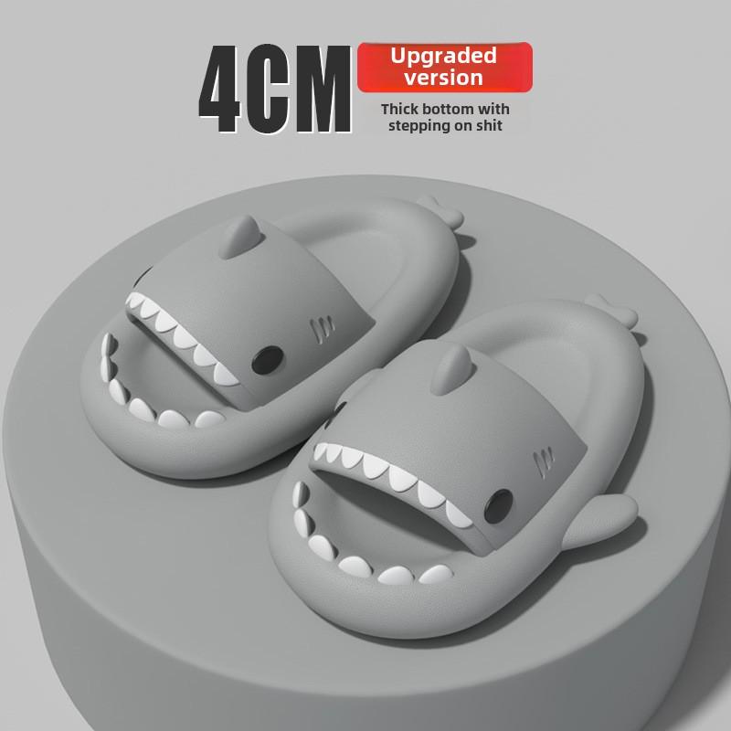 Haifisch-Slipper mit dicker Sohle: Lustige Cartoon-Hausschuhe für Männer & Frauen, Sommer-Schuhwerk für drinnen/draußen