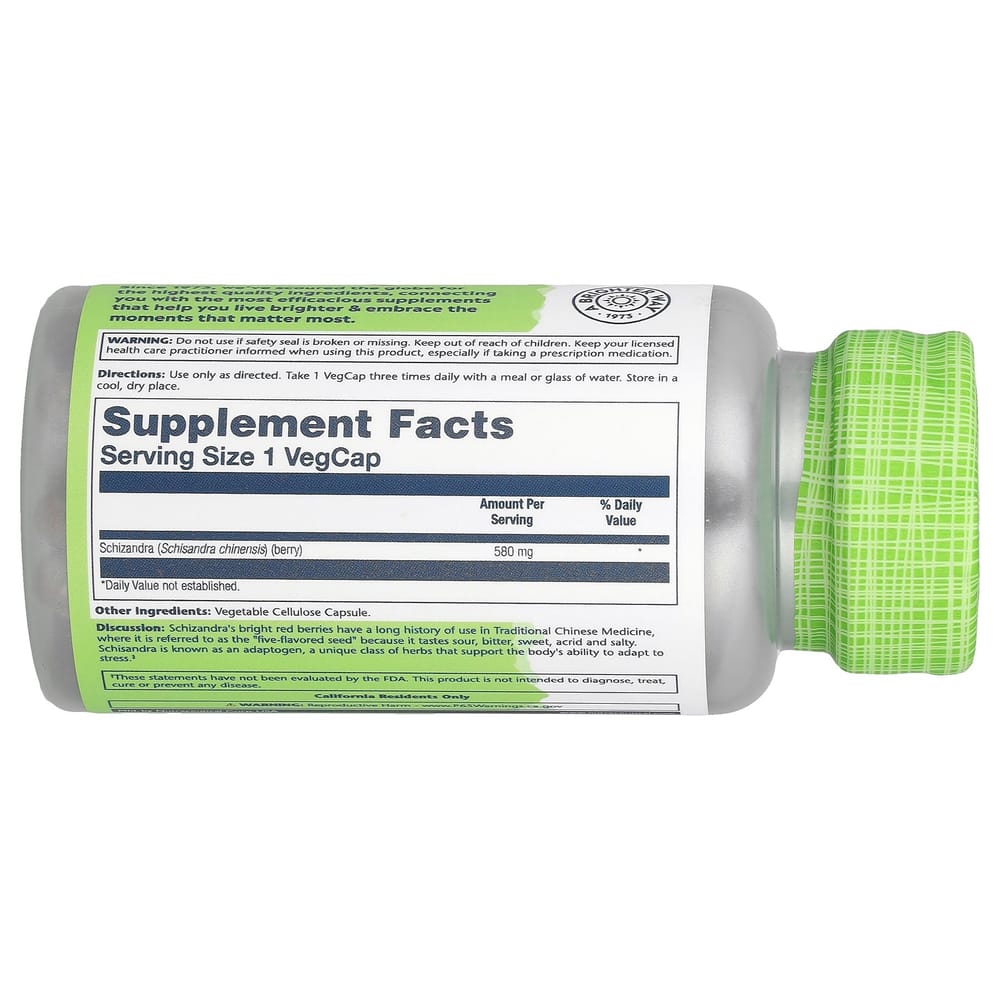 Solaray Schisandra 580 mg Zeleninové kapsle, 100 ks
