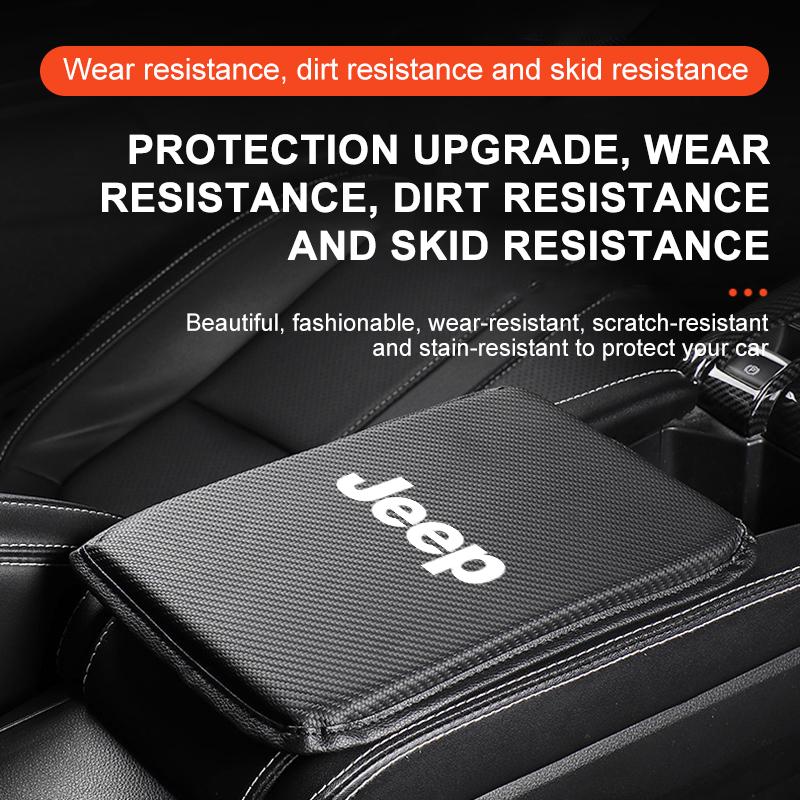 Bil Armstöd Låda Mattor Läder Mittkonsol Skydd Tillbehör För Jeep Renegade Wrangler JK JL Grand Cherokee Compass Patriot etc
