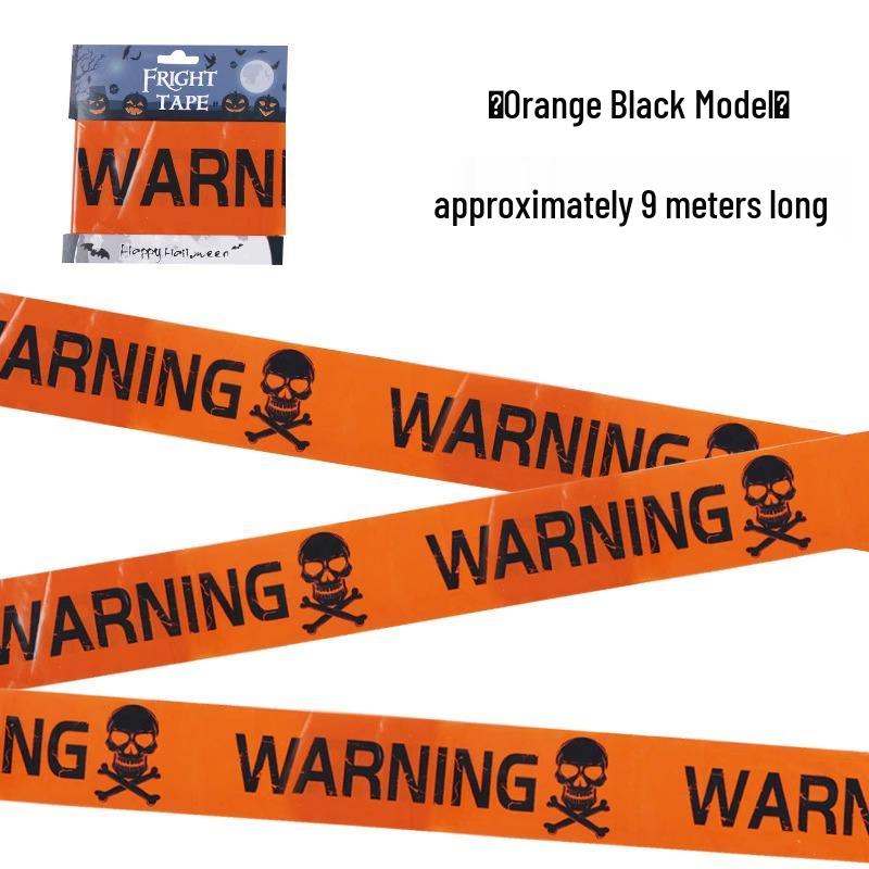 Ghostly Halloween Warning Tape - Spooky House Decoration