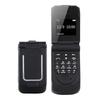 0,66" Mini Flip Mobiltelefon Minste klapptelefon FM Trådløs Bluetooth 3.0 Oppringer Handsfree Øretelefon Enkelt SIM-kort telefon