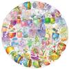 50 Transparent Cartoon Capsule Flower Sticker Pack Waterproof PET Manual Material Decorative Guitar Notebook