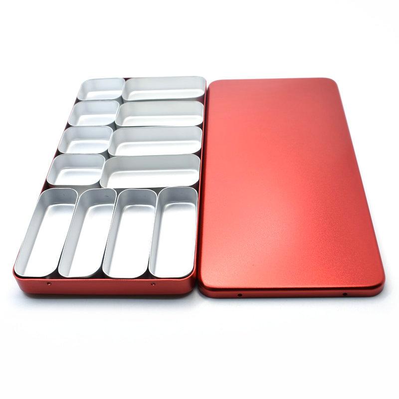 Zahnsterilisator Metall 12 Fächer Endo-Feilenhalter Box Autoklav Sterilisator-Kasten Bohrerhalter Box Für Mundpflege-Werkzeuge Bunt