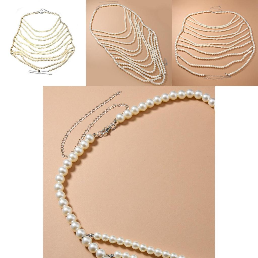 Sophisticated Pearl Body Chain For Night Out Fashion Accessories
