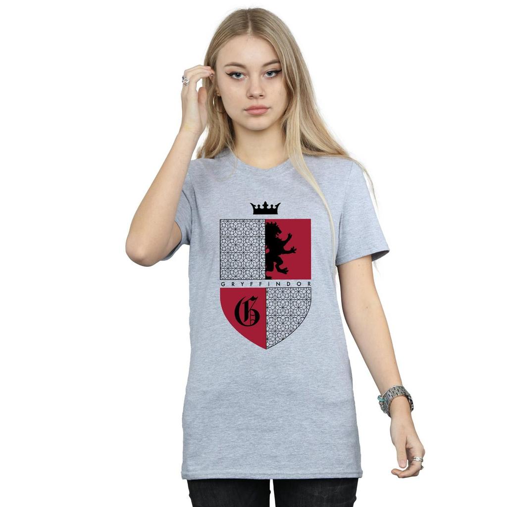 Harry Potter Womens/Ladies Gryffindor Shield Cotton Boyfriend T-Shirt