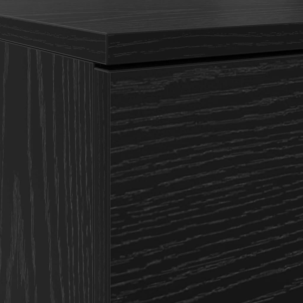 Shoe Cabinet with Shelf Black Oak Effect 100.5 x 28 x 100 cm