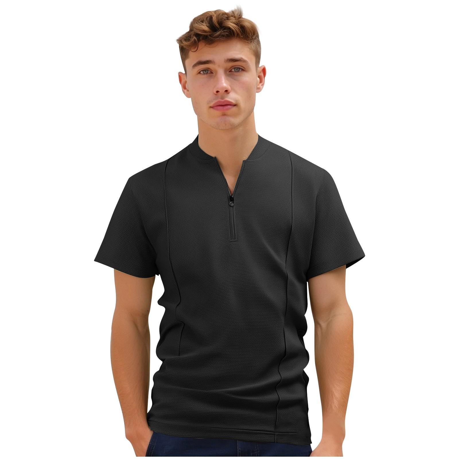 

Мужская летняя футболка Ice Silk с короткими рукавами, мужская повседневная футболка, дышащая, свободная, мужская футболка для активного отдыха, быстросохнущий топ XL чёрный