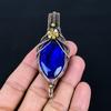 Blue Sapphire Pendant, Handmade Gemstone Pendant, 999 Copper Wire Wrapped Pendant Antique Jewelry, For Engagement Gift