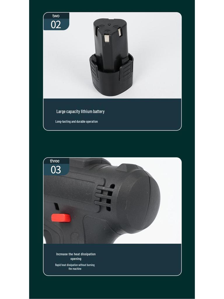 Multifunctional 21V Rechargeable Lithium Electric Drill & 12V Screwdriver