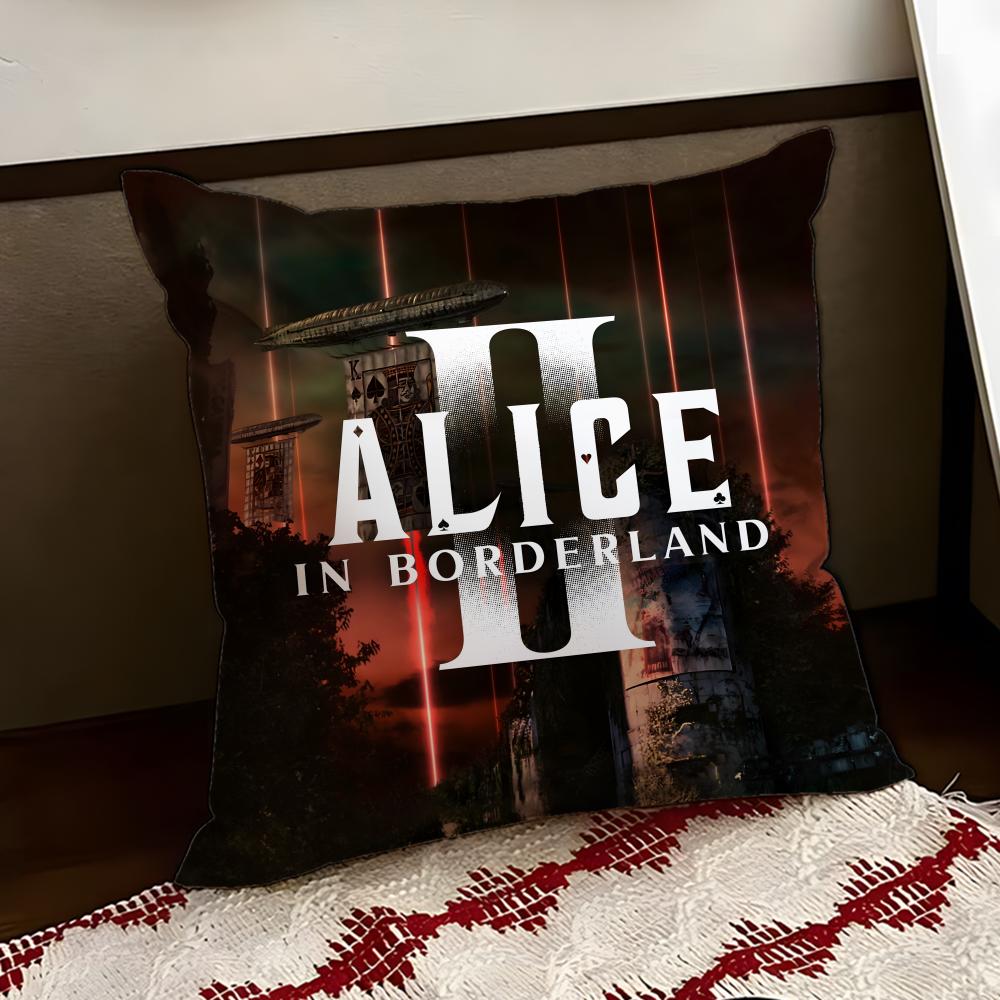TV AAlice in BBorderland Cushion Cover Reversible Soft Durable Pillow Cover Home Car MultiScene Use for Daily Comfort