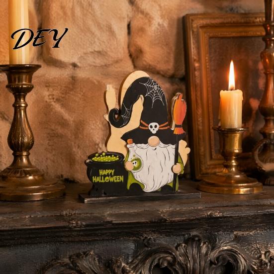 Sturdy Wooden Craft Halloween Napkin Holder, Ghost Pumpkin Decorative Tabletop Tissue Dispenser, Storage Paper Organizer for Holiday Dinner