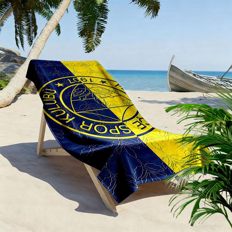 Fenerbahce SK Logo Print Beach Towel, Large Soft Quick Dry Towel for Beach Camping Swimming