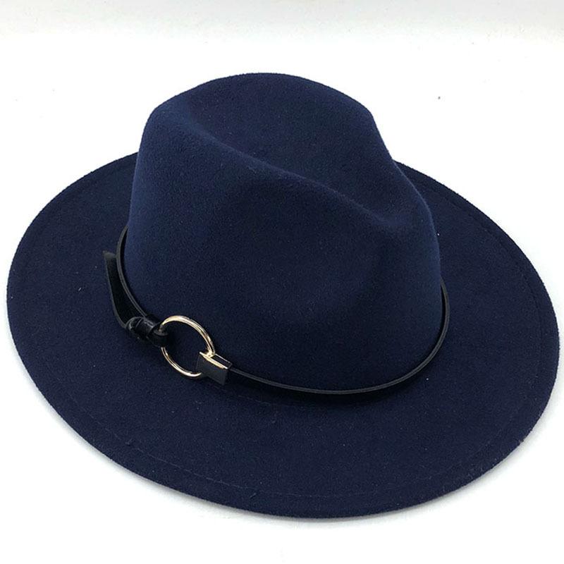 Einfache Wolle Frauen Outback Fedora Hut Für Winter Herbst ElegantLady Floppy Cloche Breite Krempe Jazz Caps Größe 56-60CM