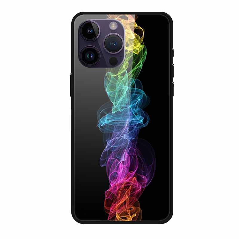 Glass Back Cover For iphone 16 Pro Max Phone Case 16Pro Max Hard Tempered Glass Case For iphone 15 Pro Max Case Soft TPU Bumper