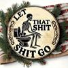 2D Wall Art Skull Humorous Metal Sign for Bathroom Garden Yard Decor