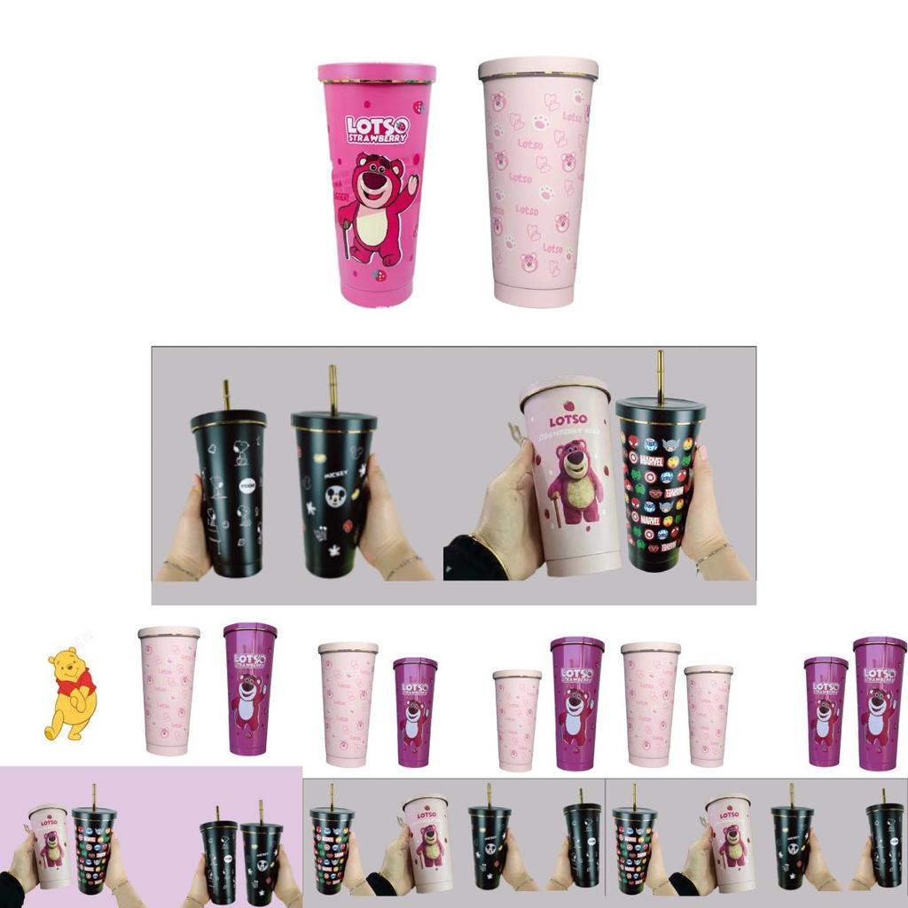 Hochleistungs-Cartoon-Isolierbecher mit Strohhalm für Jungen und Mädchen, 304 Edelstahl