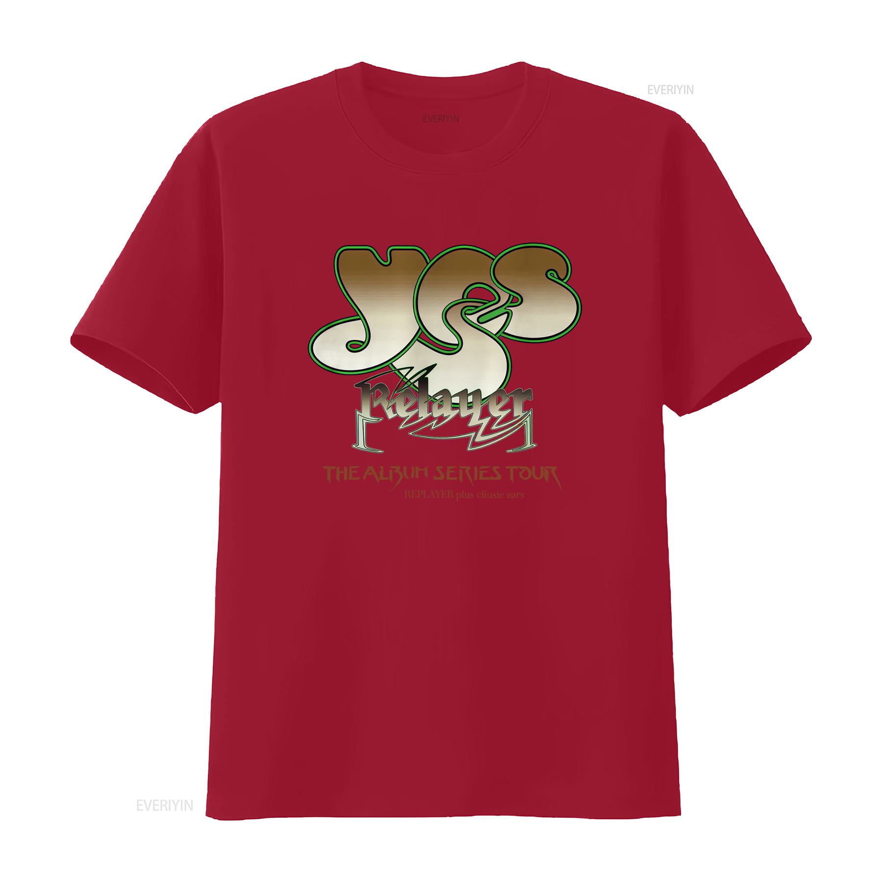 Cotton T Shirt Yes Music Relayer The Album Series Tour Jon Anderson Steve Howe Band Print Rock Fans vintage Washed Stylish S