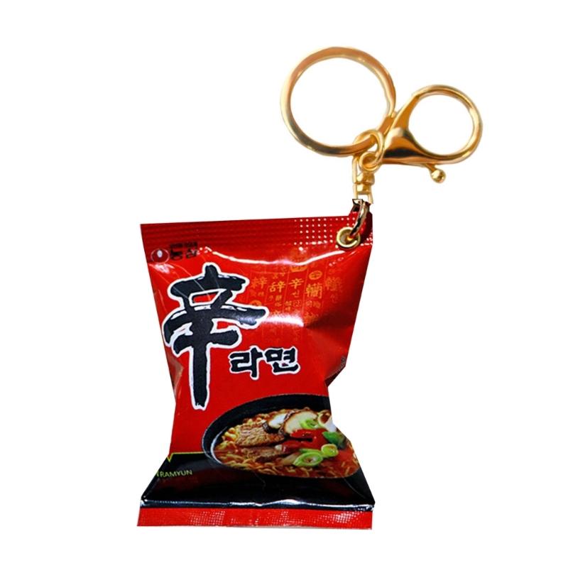 Realistic Korean Ramen Keychain Miniature Noodles Designs Lovely Bag Charm for Kpop Fan
