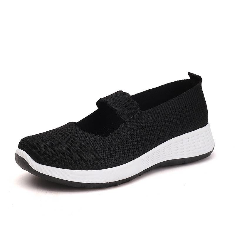 Cloth shoes women's summer breathable and lightweight mother shoes new casual sports shallow mouth single shoes