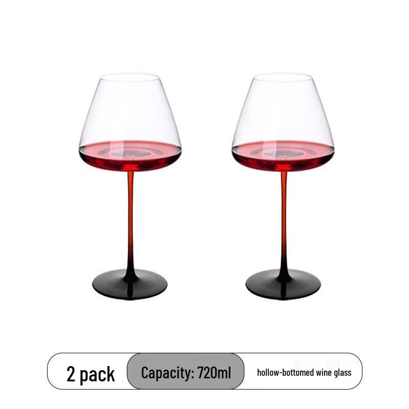 Handmade German Craft Burgundy Wine Glass Set