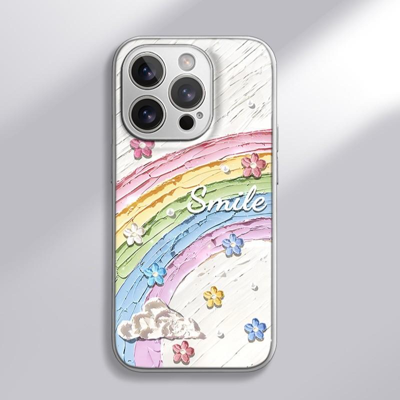 

Радужные цветы для Apple 16promax Мультяшные женщины для чехла для iPhone 15 Новый 14pm Гидрогелевый чехол For Apple 6