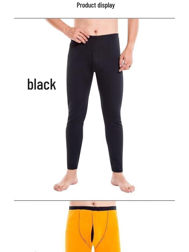 Men's Fleece-Lined Slim Fit Thermal Pants - Extra Warm Wool Cotton Winter Leggings