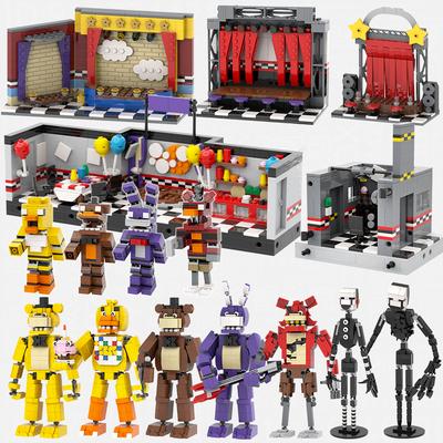 MOOXI Horror Game Set MOC Bricks Movie Scenes Bear Action Figures Building Blocks Kids Education Toys For Children Birthday Gift