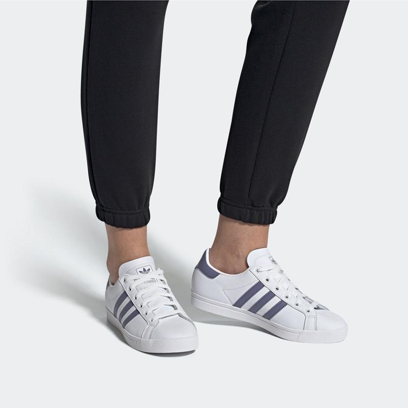 Adidas Originals Coast Star Slip Resistant Durable Low Top Skate Shoes Women Sneakers White Blue EE9952