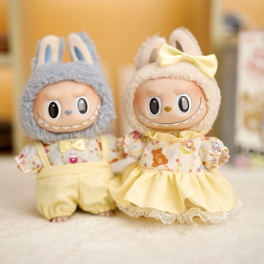

Light Yellow 17cm Labubu Doll s Clothes Male Female Labubu Time Clothes Cotton Doll Accessories Female Suit