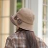 Autumn and Winter New Basin Hat Bow Bucket Hat Bucket Hat Windproof Thick Warm Hat for Skiing, Running, Cycling