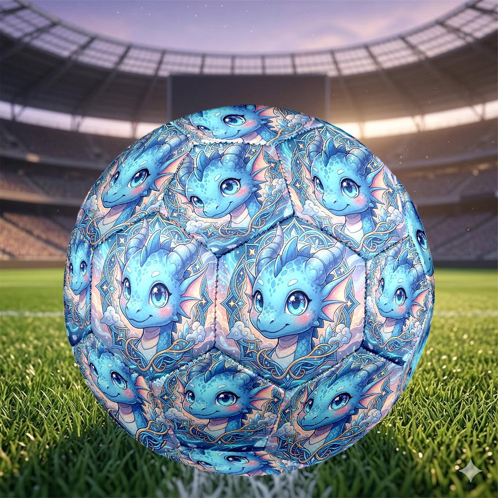 1pc Fantasy Dragon Art Themed Soccer Ball, Size 5, Lightweight PVC Material, Outdoor Training Soccer Ball Gift. q62253