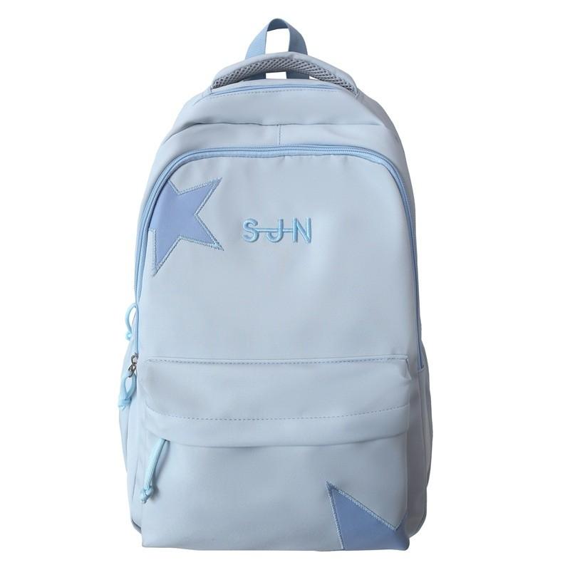 Five Print Pointed Star Student Backpack Simple Ergonomic Carry School System