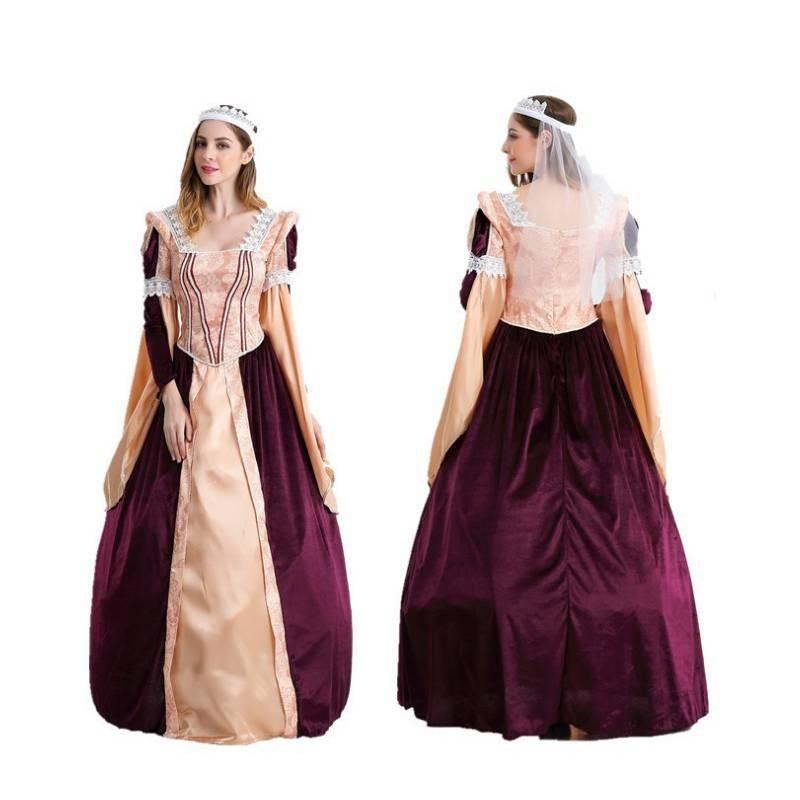 Cosplay Costumes Halloween Retro Vampire Queens Dress For Theme Party Dress Up