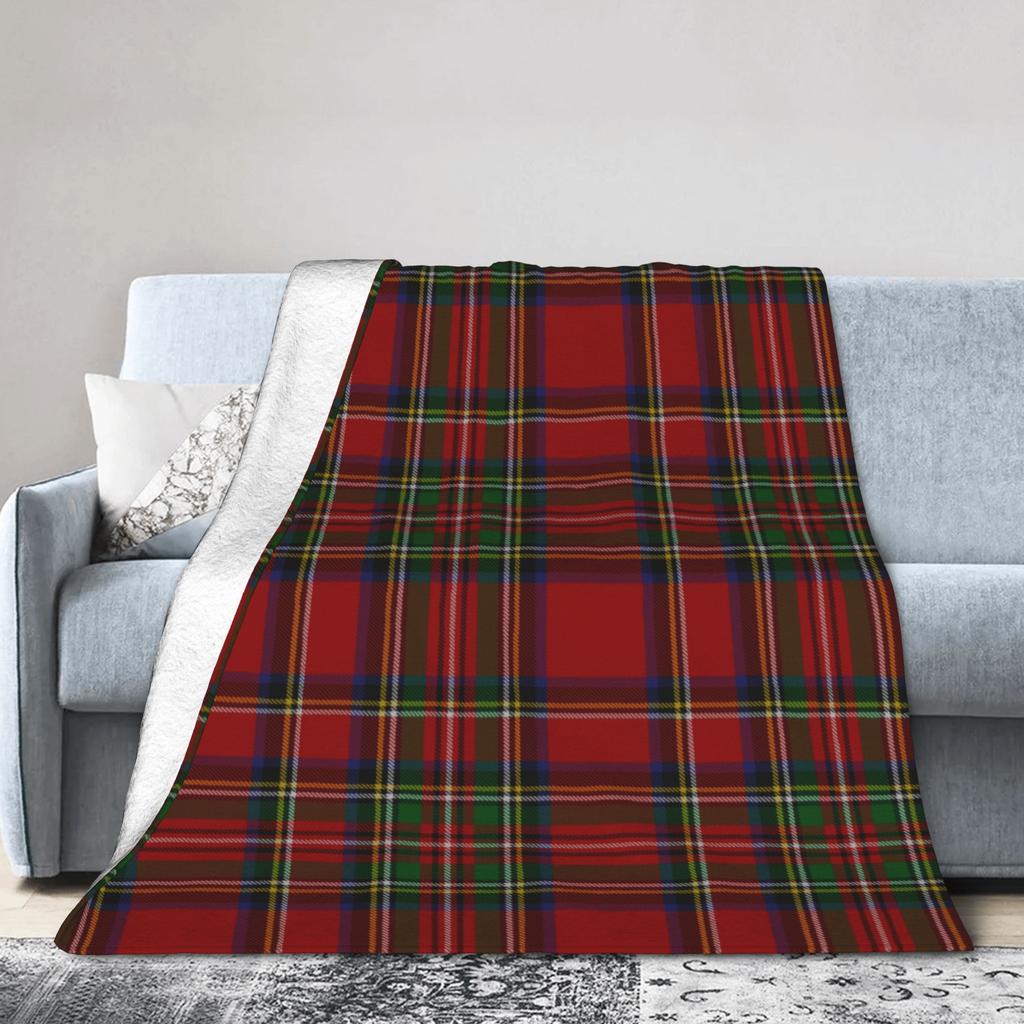 Royal Stewart Tartan Plaid Blankets Coral Fleece Plush Summer Christmas Breathable Warm Throw Blanket for Sofa Travel Quilt