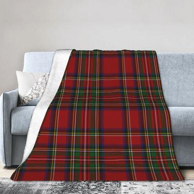 Royal Stewart Tartan Plaid Decken Korallenfleece Plüsch Sommer Weihnachten Atmungsaktiv Warme Überwurfdecke für Sofa Reise Steppdecke