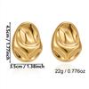Vintage Geometry Irregular Dripping Oil Earrings for Women Exaggerated U-shaped Stainless Steel Stud Earrings Charms Jewelry