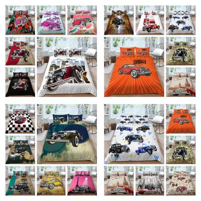 Unique Design Car Painting Bedding Cover Set Cool Home Bedclothes Newly Fashion High Quality Pillowcase Quilt Cover